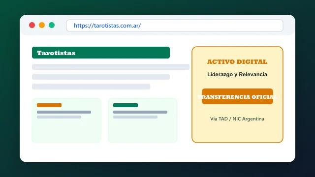 Vista del activo digital estratégico tarotistas.com.ar y transferencia formal
